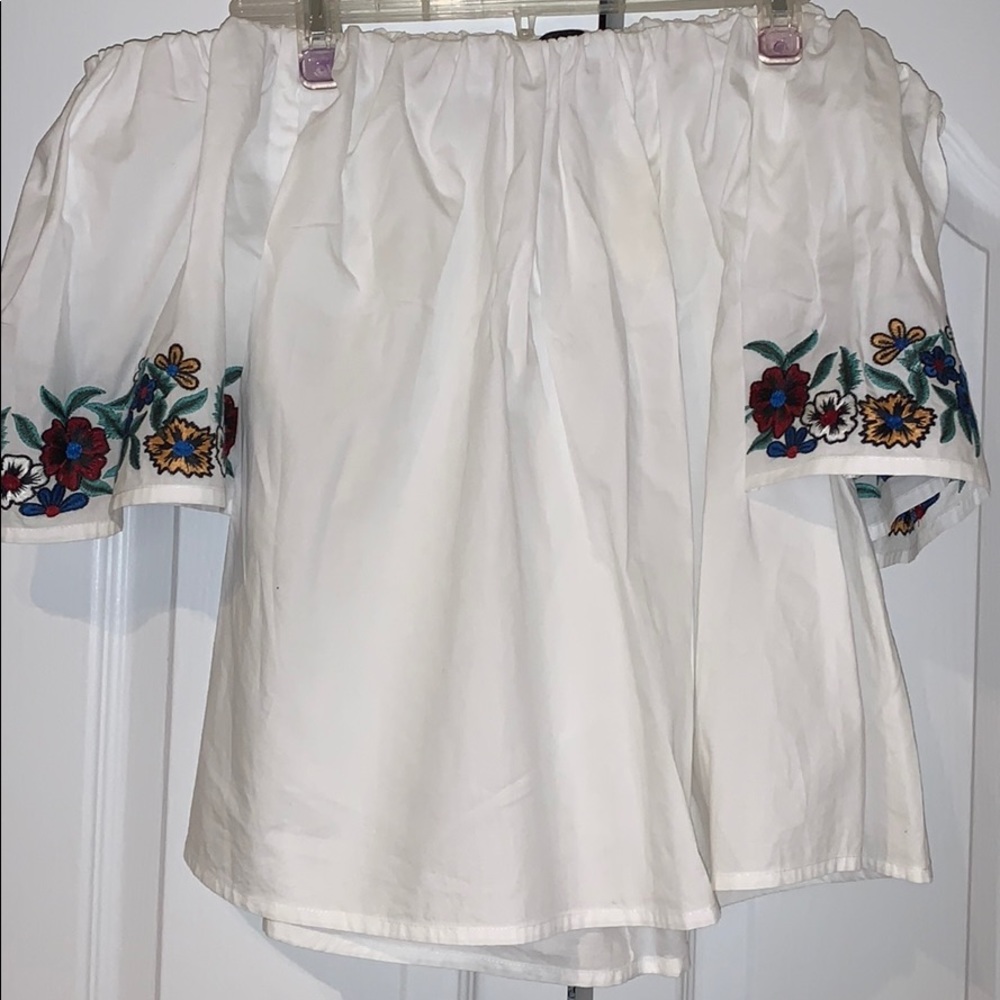 Topshop off the shoulder white top